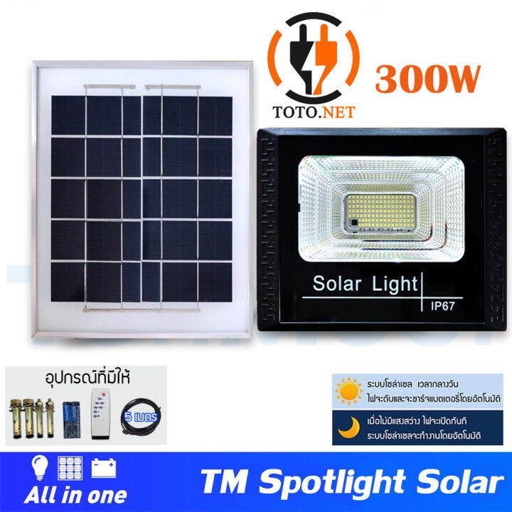 ร้านtoto-net-ไฟ-solar-โคมไฟโซลาร์เซลล์-สปอตไลท์โซล่า-solarled-300w-ประกัน1ปี-ไฟใช้ภายนอกและโซลาร์เซลล์-โซล่าเซลล์-spotlightsolar