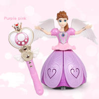 Toys Frozen Infrared Remote Control Elsa Anna With Wings Rotating Dance Light Music Action Figures Doll For Kid