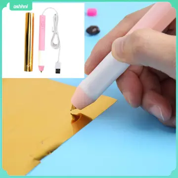 Chzimade USB Heating Hot Stamping Foil Pen Set for Paper Leather  Convertible Head Heat Actived Gold Foil Pen Diy Scrapbook Craft