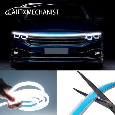 AUTOMECHANIST Led Decoration Lights For Car Hood Flexible Daytime Running Light Strip Universal Decor Lamp Start Scan