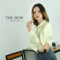 Shirt | เสื้อเชิ้ต แขนยาวสีเหลือง แต่งกุ๊นสาบ *Working woman fashion