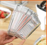 10 Pieces Oil Proof Aluminum Foil Tin Box Tin Tray Air Fryer Disposable Paper Lined Nonstick Steamer Kitchen Tools BBQ Drip Tray