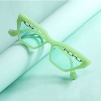 【CC】 Color Small Frame Eyewear Sunglasses Luxury Glasses Metal Chain Temples Outdoor Glasse