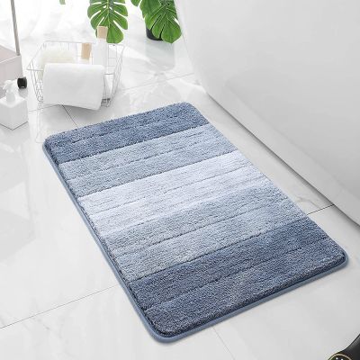 Microfiber Bathroom Rugs Bathroom Shower Rugs Anti Slip Extra Soft Strong Absorbent Fast Drying Machine Washable Rug