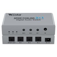 Wiistar สวิตช์ออปติคอล3พอร์ต Spdif Toslink 3ทาง,เครื่องแยกเสียงดิจิทัลออปติคอล3 In 1สามารถควบคุมด้วยรีโมท IR ได้