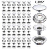 ✷  100pcs 15mm Stainless Steel Tapping Snap Fastener Kit Tent Marine Yacht Boat Canvas Cover Tools Sockets Buttons Silver Buttons