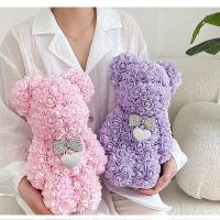2022 DropShipping Violent Rose Bear Artificial Flower Rose Teddy Bear For Girl Women Valentine 39;s Wedding Birthday Christmas Gift