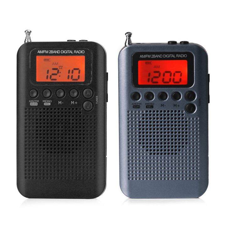 HRD-104 Portable Mini Radio LCD Display Antenna Digital Tuning Radio ...