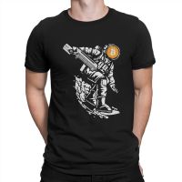 Kaus Klasik Astronaut Untuk Pria Kaus Katun Murni Lucu Seni Cryptocurrency Bitcoin Crewneck Kaus Lengan Pendek S-4XL-5XL-6XL