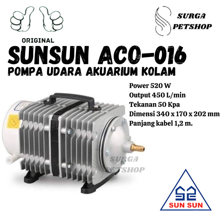 SUNSUN ACO 016 Pompa Udara Aerator Akuarium Kolam Ikan YUTING ACO016 ...