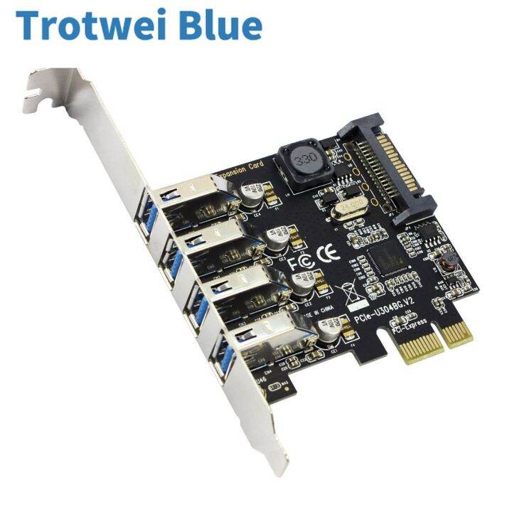 4พอร์ต-usb-3-0-5gbps-pci-express-อะแดปเตอร์-x1การ์ดตัวยึดตัวรองรับฮับอะแดปเตอร์-fjk3825