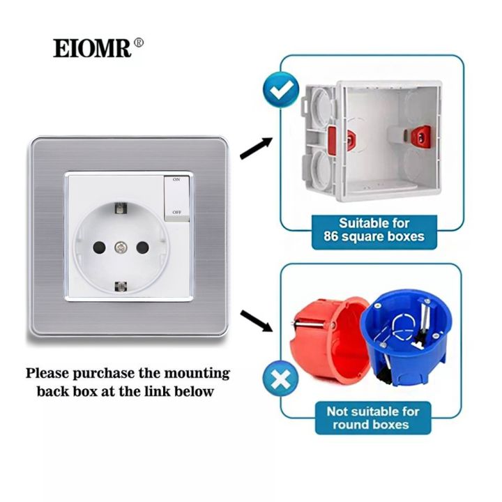 eiomr-eu-socket-with-with-small-switch-button-ac-110v-220v-16a-wall-power-outlet-86mmx86mm-various-materials-panels-socket