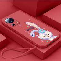 เคส Xiaomi ซิลิโคนเหลว13เคสโทรศัพท์เบาบางนิ่มป้องกันเคสกันกระแทกมือถือเรียบเคสโทรศัพท์โทรศัพท์รูปกระต่ายน่ารักพร้อมสายคล้อง