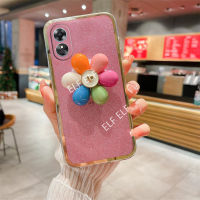 เคสโทรศัพท์กรอบโทรศัพท์เทอร์โม TPU นิ่มทันสมัยระยิบระยับสำหรับ A78 OPPO Reno 8T 4G 5G เคส iPhone A78 5G 2023ปกป้องกล้องฝาครอบกันกระแทก OPPOA78 RENO8T 5G พร้อมที่วางดอกไม้ลูกอม