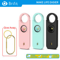 Brifit 135db พวงกุญแจสัญญาณเตือนส่วนบุคคลแบบชาร์จไฟได้ สัญญาณเตือนความปลอดภัยกลางแจ้งของผู้หญิง, สัญญาณเตือนเซ็นเซอร์สั่นสะเทือน, การแจ้งเตือนพลังงานต่ำ, พร้อมตะขอไฟฉายเหมาะสำหรับการป้องกันตนเองของผู้หญิง/เด็ก/ผู้สูงอายุ