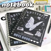 ▤♙ 50sheet A5 Notebook Ins American Style Retro Cover Coil Notapad Lovely Cartoon Horizontal Line Journal Scrapbook Student Supply