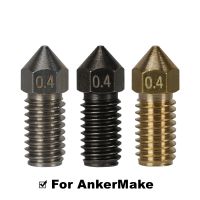 ✢✙ Hardened Stainless Steel Brass Nozzle 0.4mm M6 Threaded 3D Printer Nozzles 17mm length 10mm thread For AnkerMake