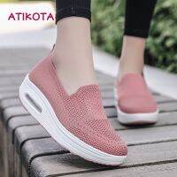 ✘ Atikota รองเท้าลําลองสวมหุ้มข้อสําหรับสตรีส้นแบน