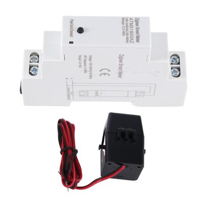 1 PCS Tuya Smart ZigBee Energy Meter App Monitor Power Electricity Statistic Din Rail With Clamp 50A