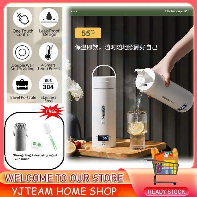 🇸🇬Ready Stock🇸🇬 500ml Portable Electric Kettle with LCD Display 4  pre-set Temperature/Stainless Steel Travel Mini Thermal Flask Heater |  Lazada Singapore
