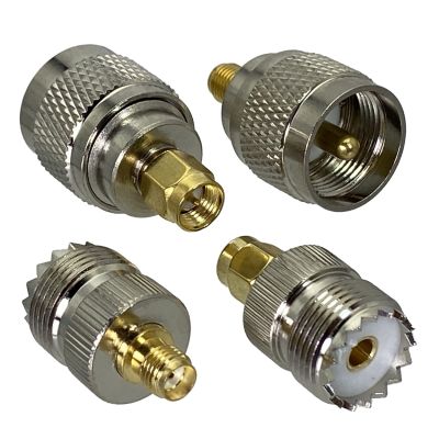 1pcs UHF SO239 PL259 to SMA Male Plug amp; Female Jack RF Coaxial Adapter Connector Wire Terminals Straight Brass