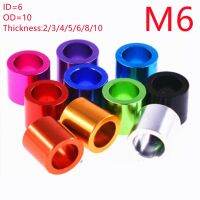 10pcs/lot M6 colourful Anodized aluminum flat Washers Gasket Bushing thickness 2mm to 10mm OD 10mm