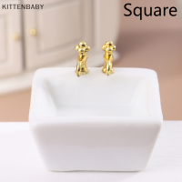 KITTENBABY 1:12บ้านตุ๊กตาอ่างล่างหน้าเซรามิกซิงค์ห้องน้ำเฟอร์นิเจอร์ตกแต่งแบบจำลอง