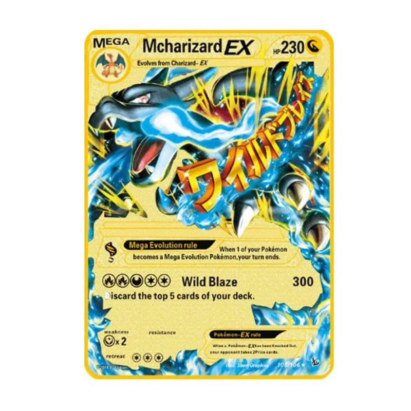 New Pokemon 27pcs English Charizard Vmax Mewtwo Gx Shiny Gold Metal Card Game Team Fighting Ordering Series Child Christmas Gift Lazada Ph