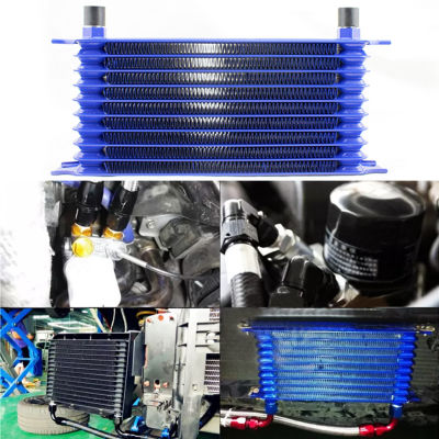Universal 10 เครื่องทำความเย็นน้ำมัน Thermostat Egine 10AN Trust ประเภทอลูมิเนียมสีฟ้าน้ำมันตัวหล่อเย็นสำหรับรถบรรทุก