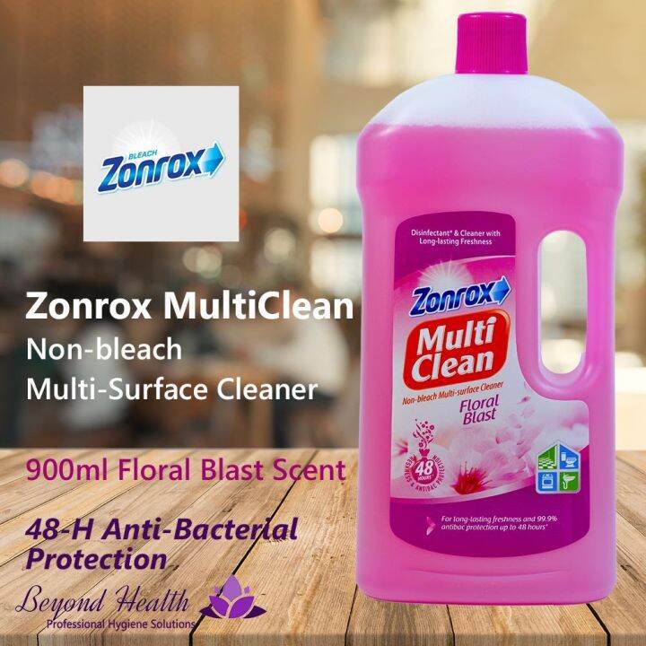 Antibacterial ☆zonrox Multi Clean Non Bleach Multi Surface Cleaner 900ml Floral Blast Scent