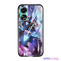 Mop Mall สำหรับ OPPO A78เกมแฟชัน4G ฝาปิดม็อบสำหรับเคสมือถือเกมมือถือ Mop Mop Mall สำหรับเด็กผู้ชายกระจกนิรภัยมันวาวฝาหลังปลอก