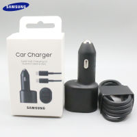 Original 45W 15 Dual USB PD Car Charger สำหรับ Samsung S20 S21 S22 ULTRA FAST Adaptive Adapter สำหรับ Galaxy Z พับ2 3 5g หมายเหตุ20