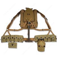 tomwang2012. WW2 US ARMY WAR EQUIPMENT CONBINATION USMC UPPER BACKPACK WITH STRAPS T-TYPE SPADE WITH TEN CELL POUCH SET MILITARY