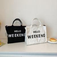 Letter Canvas Handbags Large Capacity Shopping Tote Handbags for Women Outdoor Shopping Business Traveling Gift