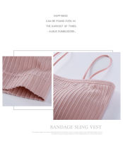 【Ready Stock】Double sling beauty back seamless thread Womens With pad Womens sling lace lace anti-empty seamless Running breathable sports Yoga