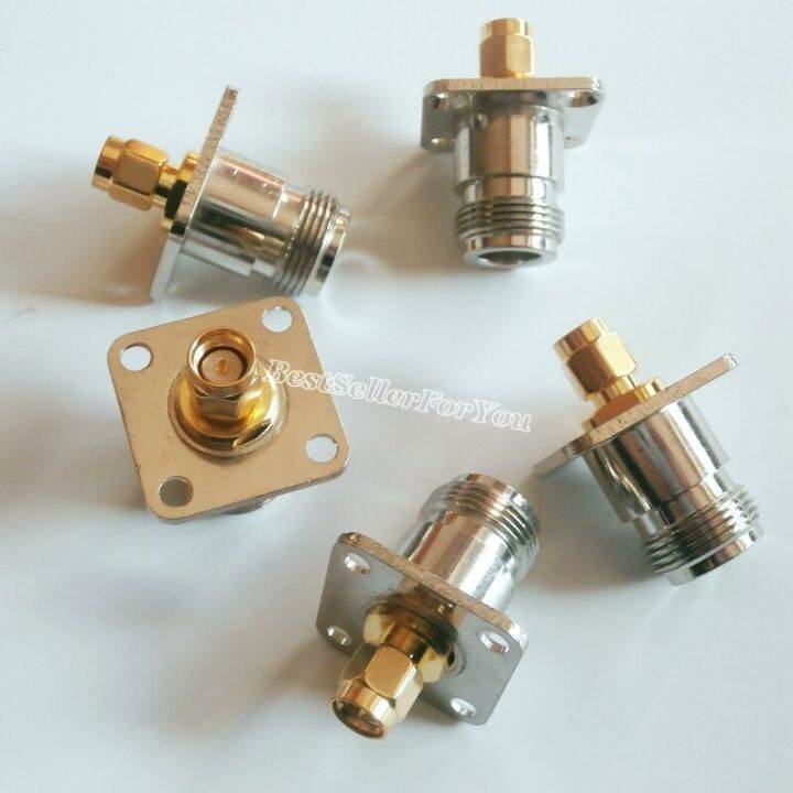 1pcs-adapter-n-female-jack-to-sma-connector-male-plug-flange-mount-rf-connector-converter-electrical-connectors