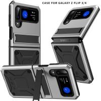 Case โลหะอลูมิเนียมโทรศัพท์กันกระแทก + เปิดปลอกซิลิโคนสำหรับ Samsung Galaxy Z Flip 3 4 5G 2022 Zflip Flip4 4Z Z4 Zflip4 256/512 GB