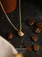 Weekend Breakfast S925 Sterling Silver Gold Plated Coffee Bean Retro Design Exquisite Tide Clavicle Necklace Pendant Women