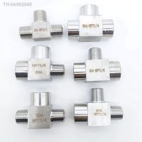 ▣¤▫ 1/8 1/4 3/8 1/2 BSP NPT Female Male Tee 3 Ways 304 Stainless Steel Pipe Fitting Connector Splitter Block High Pressure