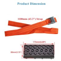 BENOO 124PCS Durable PU Anti-Skid Car Tire Traction Blocks With Bag Emergency Snow Mud Sand Tire Chain Straps For Snow Mud Ice