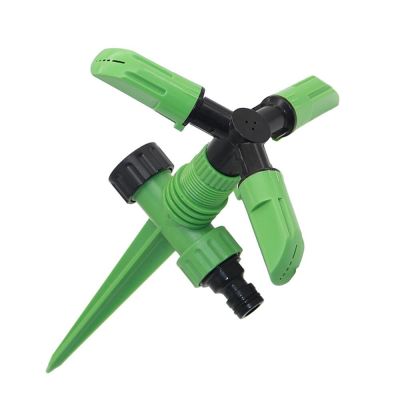 ；【‘； Lawn Sprinkler Automatic 360 Degree Rotating Jet Sprinklers Double Outlet Rocker Nozzles Thread Garden Grassland Irrigation Tool
