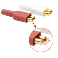 ;[-./ EIZZ 24K  Plated Brass 6.3Mm Female Terminal Socket Nose Plug With Insulating Tube For 0.5Mm-1.5Mm2 Wire Hifi Audio DIY