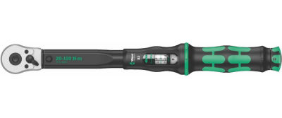 Wera - 5075611001 "Click-Torque B 2 torque wrench with reversible ratchet, 3/8"" x 20-100 Nm", black/green Single
