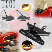 License Plate Holder LED Mirror Off Turn Signal For Ducati Panigale Streetfighter V4 R/S V2 V4S 18-22 Tidy Fender Eliminator Kit