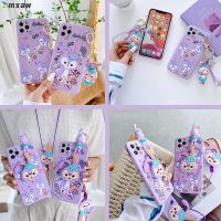 Cartoon Stellalou Soft Silicone Phone Case Apple iPhone 12 Pro Max 12 Mini 11 Pro Max X XS Max XR 8 7 6 6S Plus Cute Bunny Pendant Lanyard Phone Cover