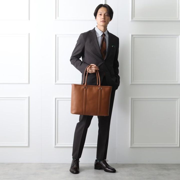 takeo-kikuchi-กระเป๋าถือ-leather-tote-bag