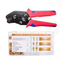 SN-48B ขั้วต่อสายไฟ Crimping ชุดเครื่องมือ Self-Adjusting Automatic Ratcheting With Malefemale Spade Connectors Insulated Sleeves