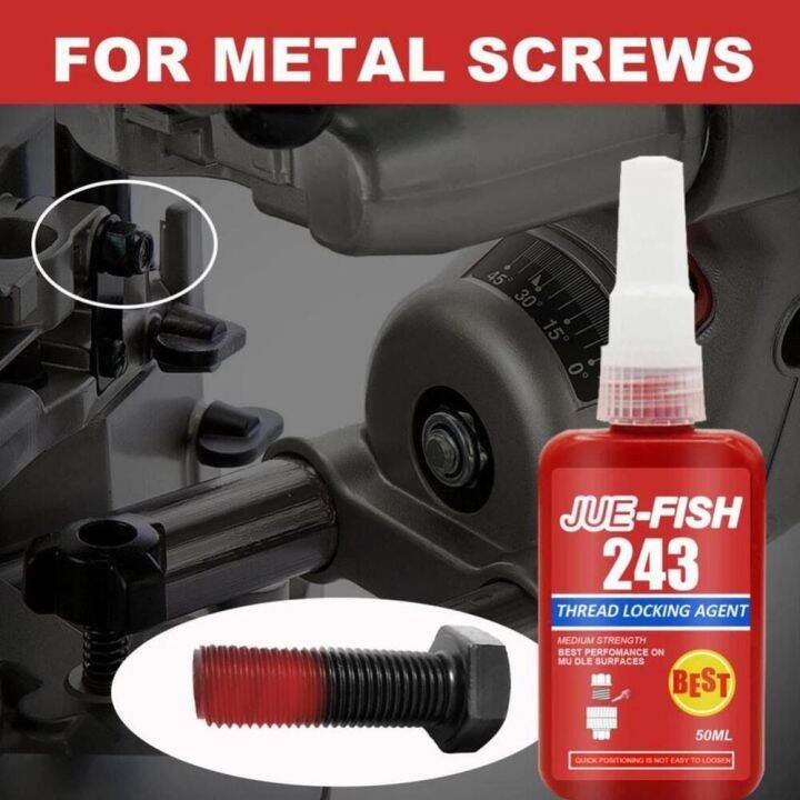 50ml Antiloosening Locking Adhesive Sealant 243 Thread Lock Blue Bolt