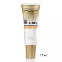 LOreal UV DEFENDER UV Serum Protector SPF50/PA++ Correct &amp; Protect 15ml. ลอรีอัล ยูวี ดีเฟนเดอร์ ซันสกรีน คอเร็ค แอนด์ โพรเทค ครีมกันแดด