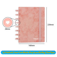 Mushroom Hole A5 Loose Leaf Notebook Shell Cover Set DIY Notepads Planner with Elastic Strap Heart Binding Disc Binder Supplies